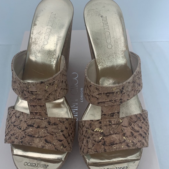 Jimmy Choo metallic wedge sandals 6 - Picture 5 of 8